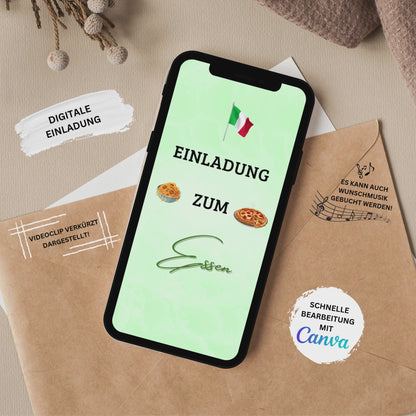 eCARD - Einladung Geburtstag Abendessen Italiener