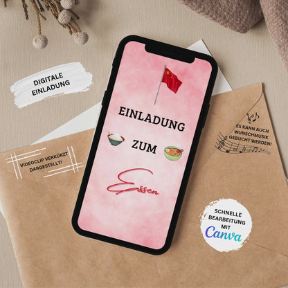 eCARD - Einladung Geburtstag Abendessen Chinese
