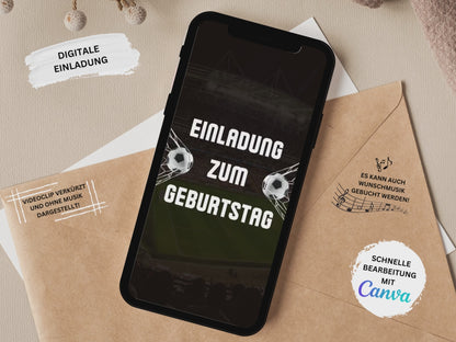 eCARD - Animierte Fußball Soccer Einladungskarte