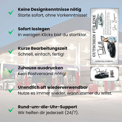 Tankgutschein für Frauen – Audi-Geschenk mit sofortigem Download und 24/7 Support