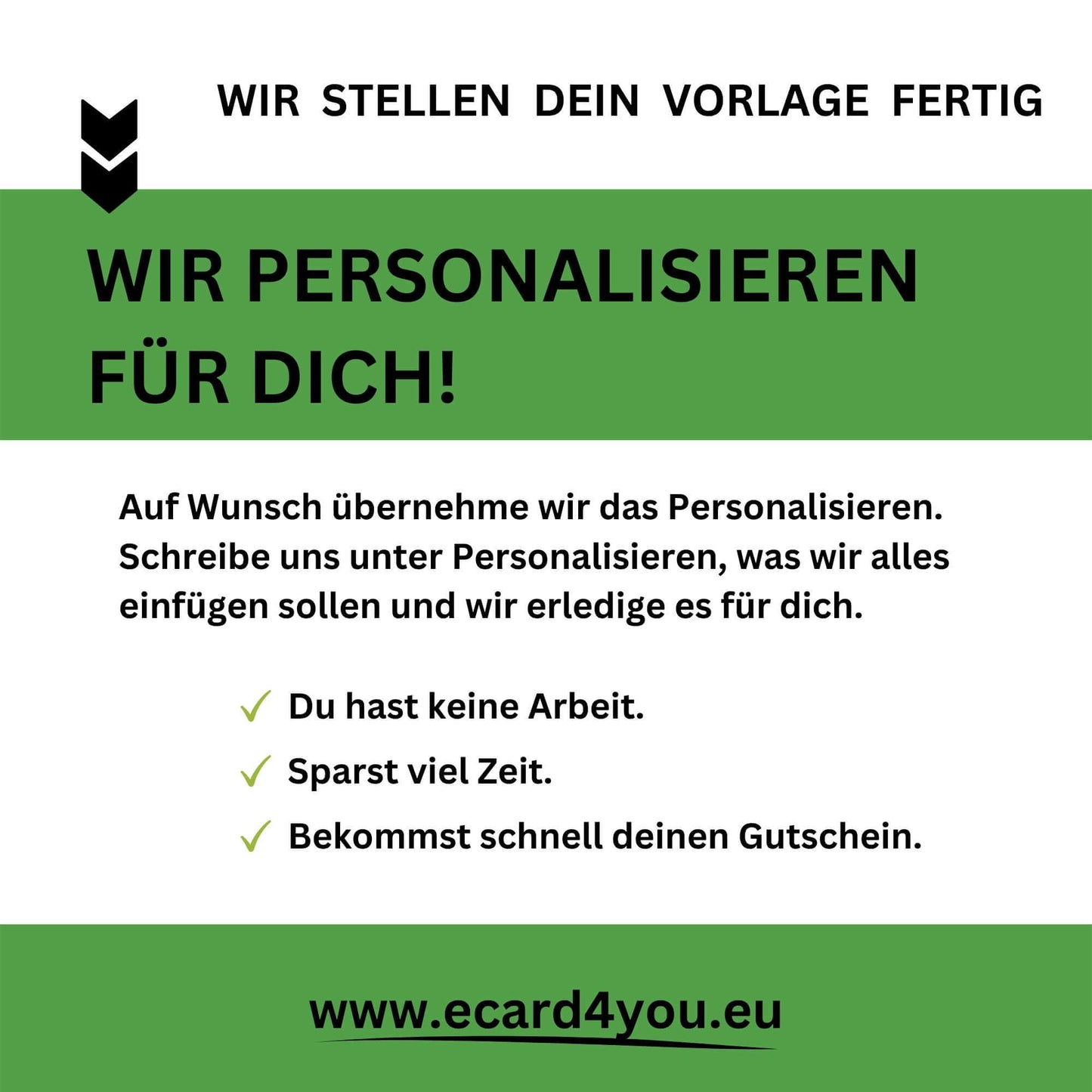 Tankgutschein Geburtstag – Modern, grün mit Personalisierungshinweis und Vorteilen.