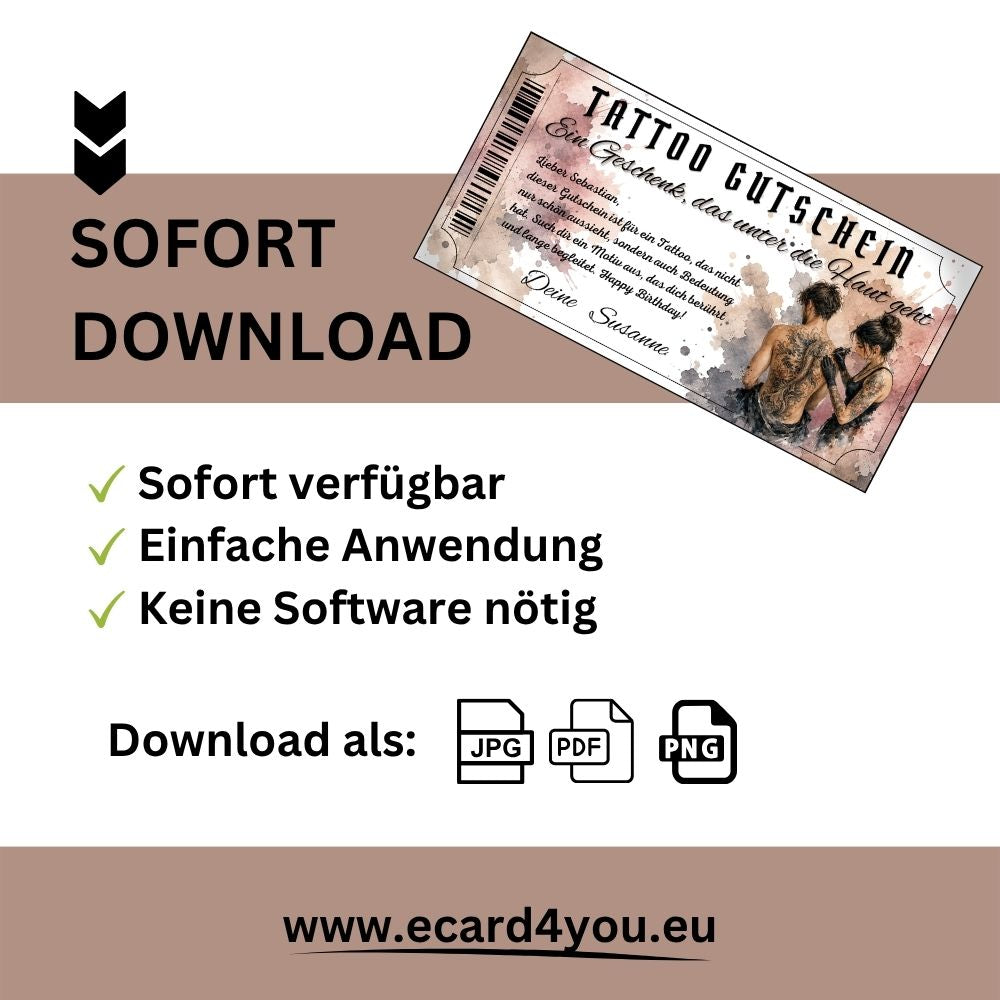Tattoo Gutschein mit grossflaechigem Ruecken-Motiv als Geschenkidee