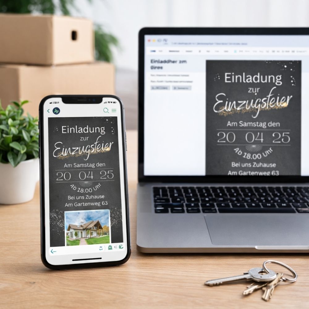 whatsapp einladung wohnungseinweihung digital